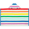 Kids Rainbow Stripe Hoodie Towel, White Rainbow Stripe - Towels - 1 - thumbnail