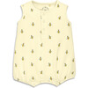 Baby Organic Henley Tank Shortie In Baby Bugs, Light Banana Bumble Bees - Rompers - 1 - thumbnail