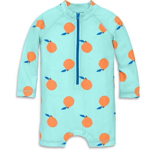 Baby One-Piece Rash Guard In Citrus Burst, Mist Clementines