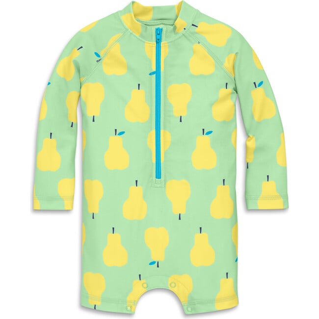 Baby One-Piece Rash Guard In Cutout Pears, Pear Mix