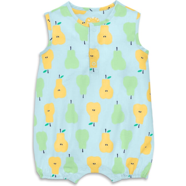 Baby Henley Tank Shortie In Cutout Pears, Saltwater Pears