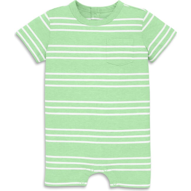 Baby Heathered Pocket Shortie In Stripe, Pear White Stripe