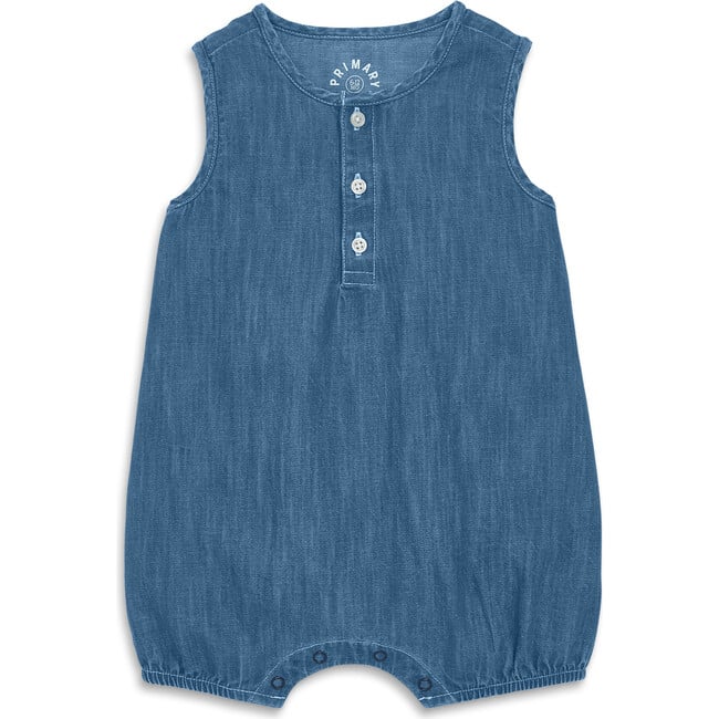 Baby Chambray Henley Tank Shortie, Chambray