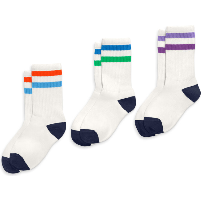 Athletic Sock 3-Pack, Tonal Stripe Mix