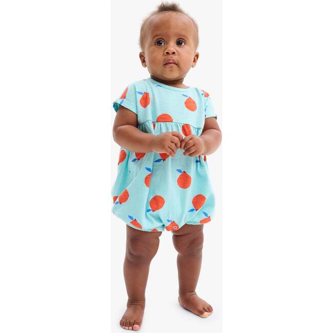 Baby Bubble Shortie In Citrus Burst, Mist Clementines - Rompers - 2