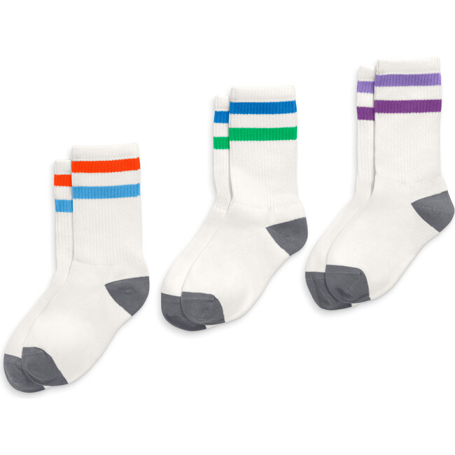 Athletic Sock 3-Pack, Tonal Stripe Mix - Socks - 4