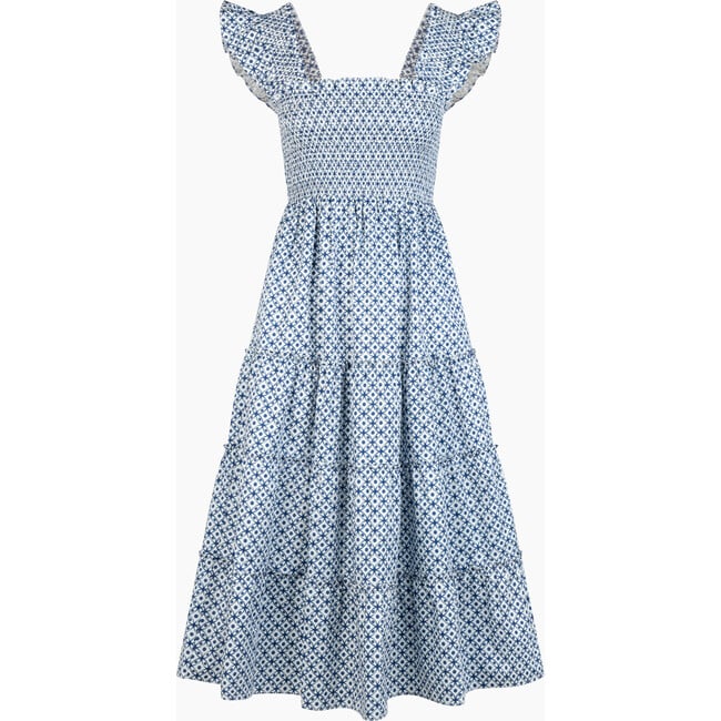 The Ellie Nap Dress, Navy Circular Lattice