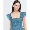 The Ellie Nap Dress, Navy Calico Trellis - Dresses - 3