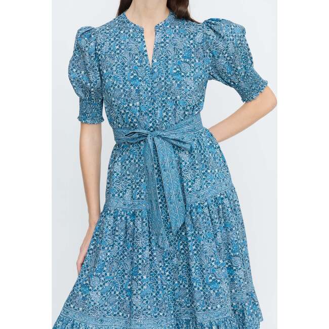 The Yara Dress, Navy Calico Trellis - Dresses - 4