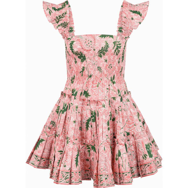 The Charlotte Nap Dress, Rose Calico Trellis