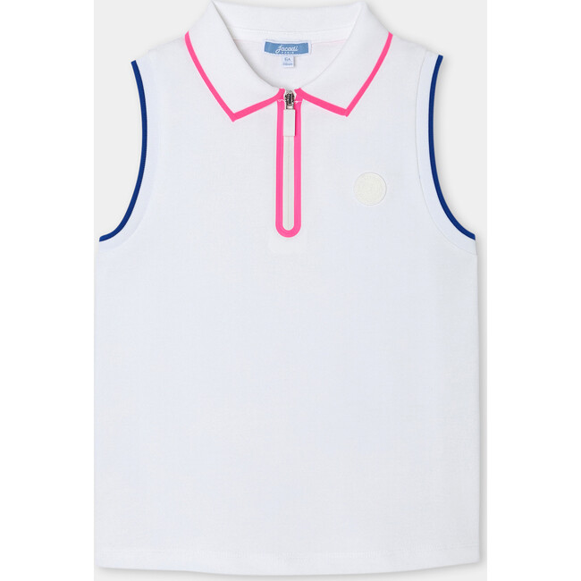 Girl Sleeveless Polo Shirt White