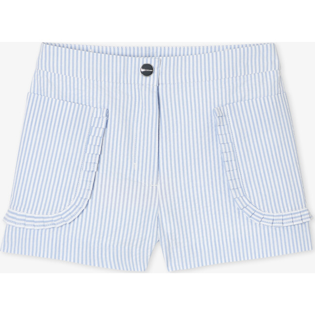 Girl Seersucker Shorts White/Blue