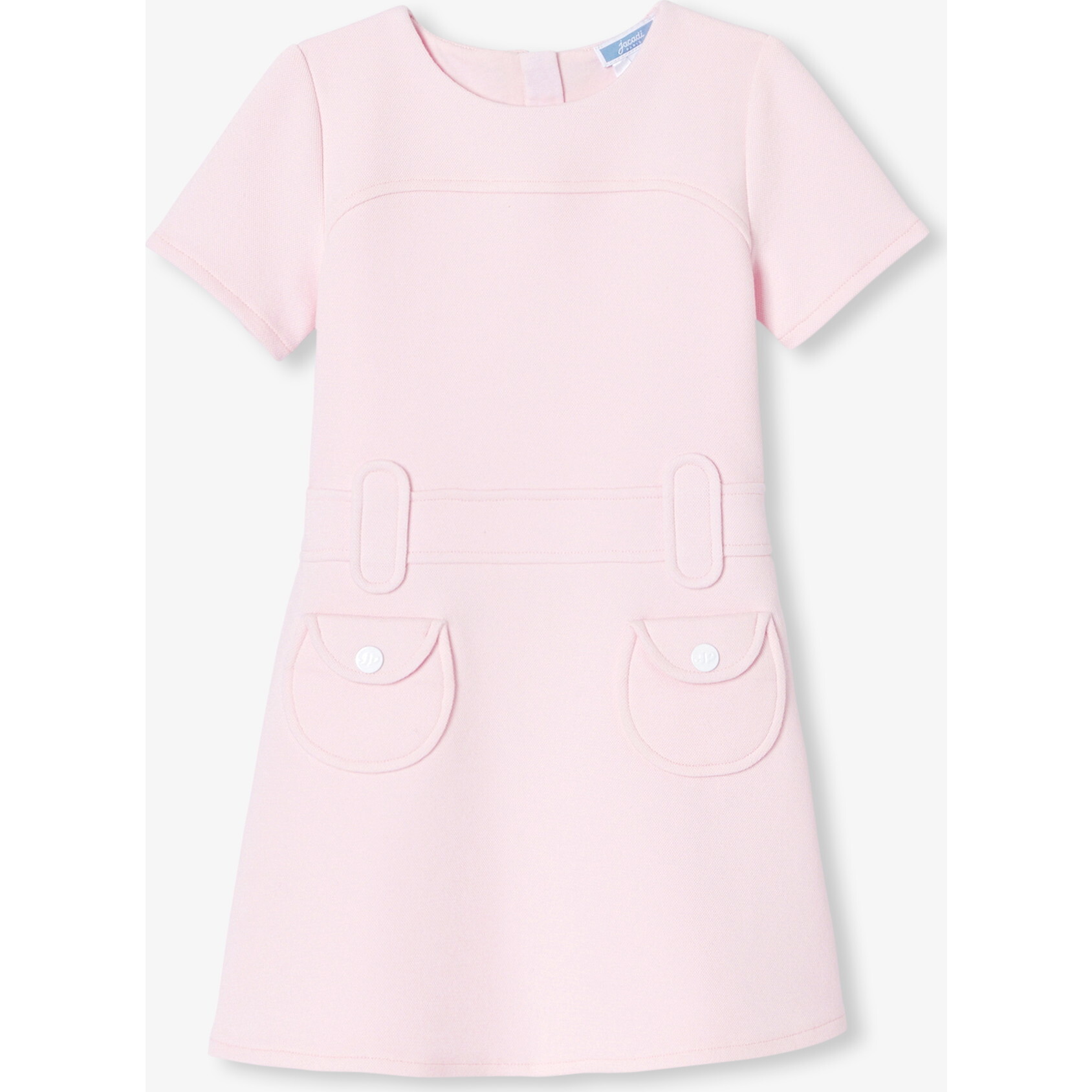Girl Short Sleeve Dress  Powder Pink - Dresses - 1