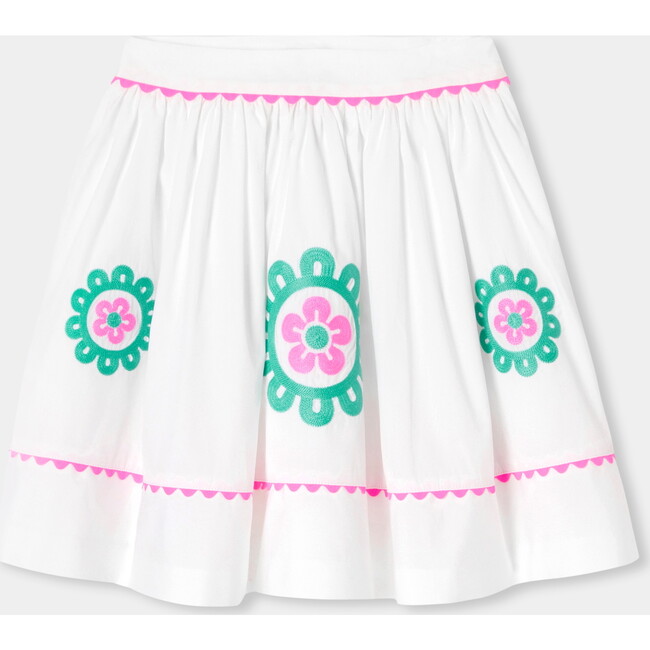 Girl Poplin Skirt White/Multicolour