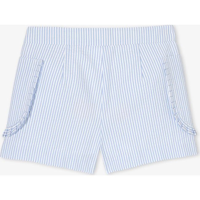 Girl Seersucker Shorts White/Blue - Shorts - 2