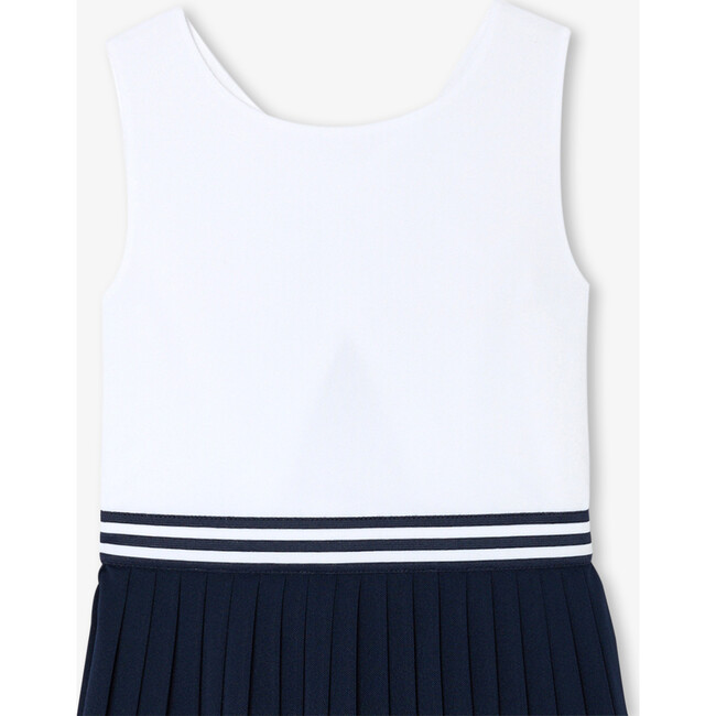 Girl Sleeveless Dress White/Navy - Dresses - 3