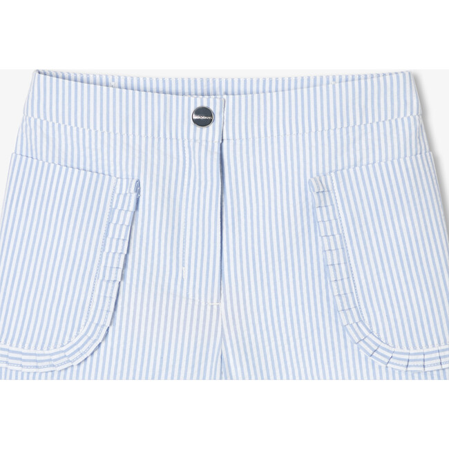 Girl Seersucker Shorts White/Blue - Shorts - 3
