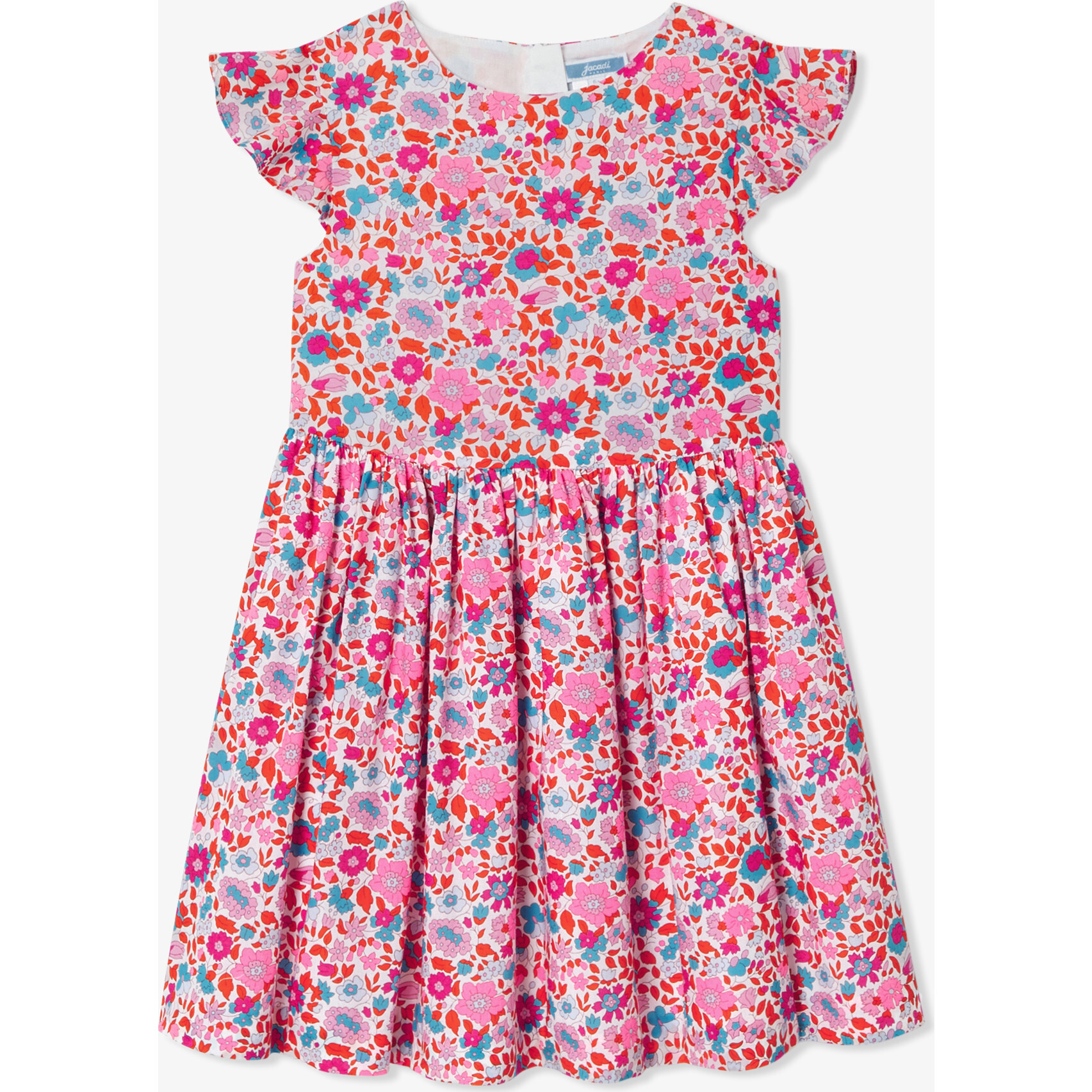 Girl Dress In Liberty Fabric Turquoise/Multicolour - Dresses - 1