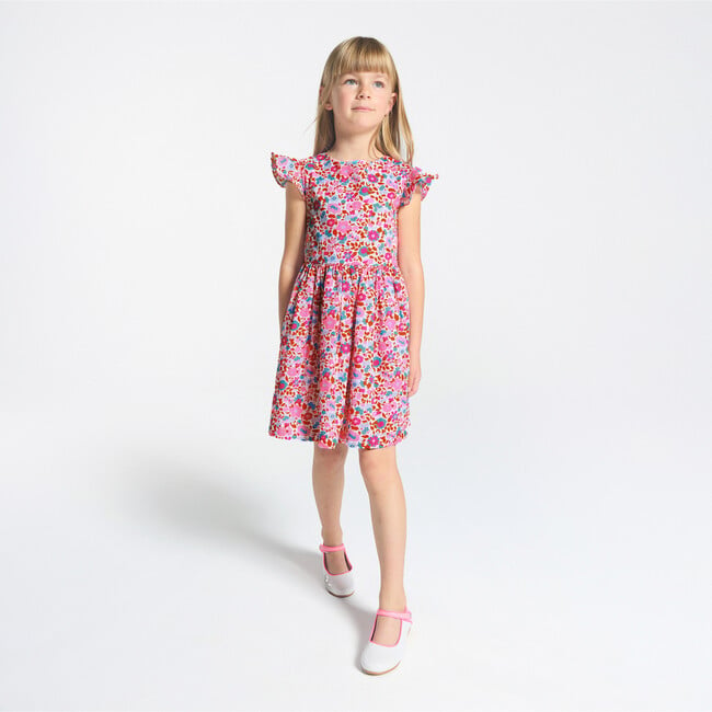 Girl Dress In Liberty Fabric Turquoise/Multicolour - Dresses - 2