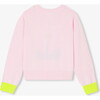Girl Intarsia Flower Sweater Pale Pink - Sweatshirts - 2