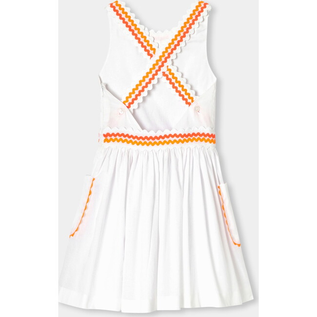Girl Dress In Cotton Voile  White - Dresses - 2