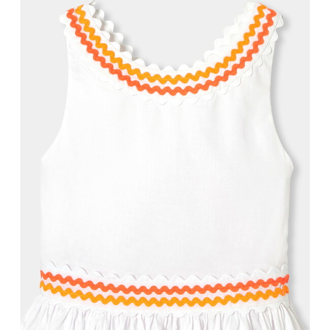 Girl Dress In Cotton Voile  White - Dresses - 3