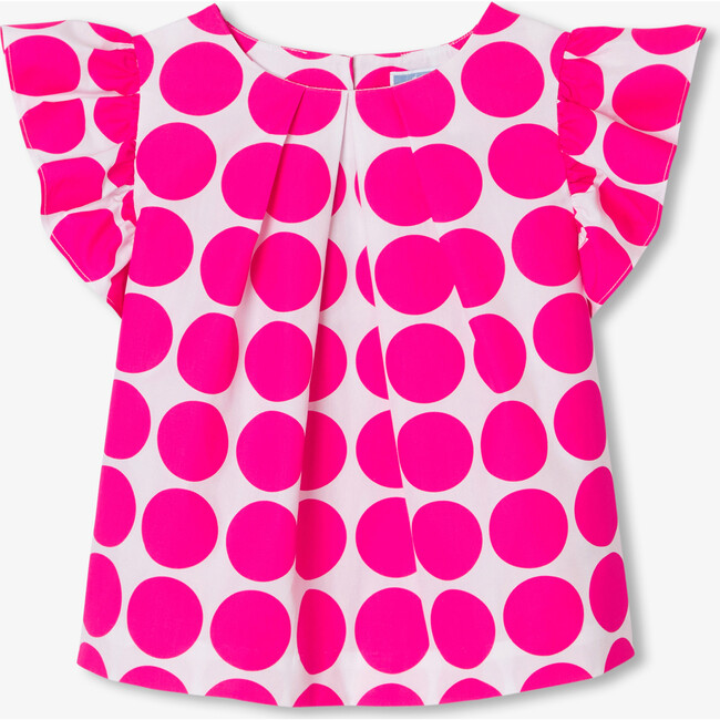 Girl Blouse In Poplin White/Pink