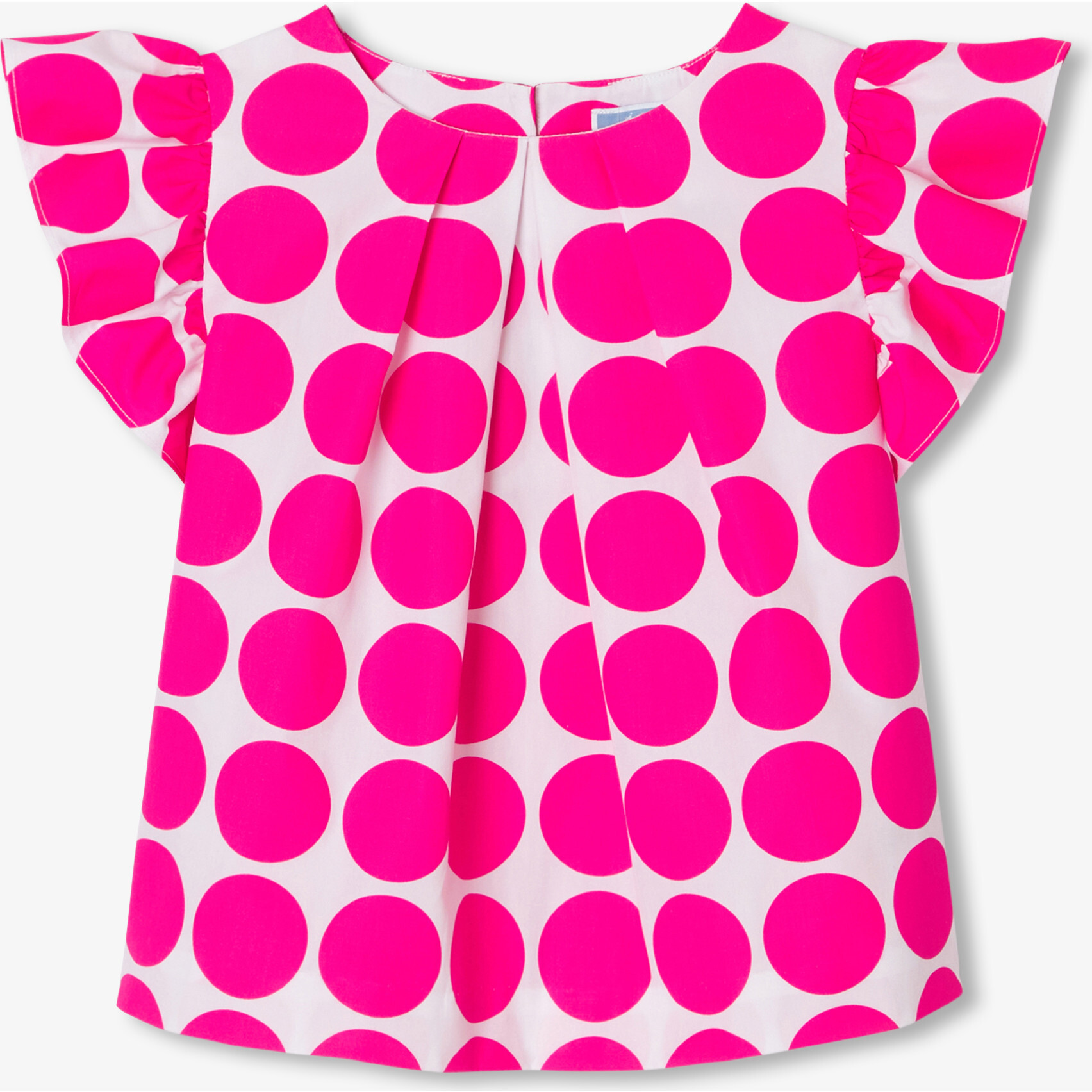 Girl Blouse In Poplin White/Pink - Blouses - 1