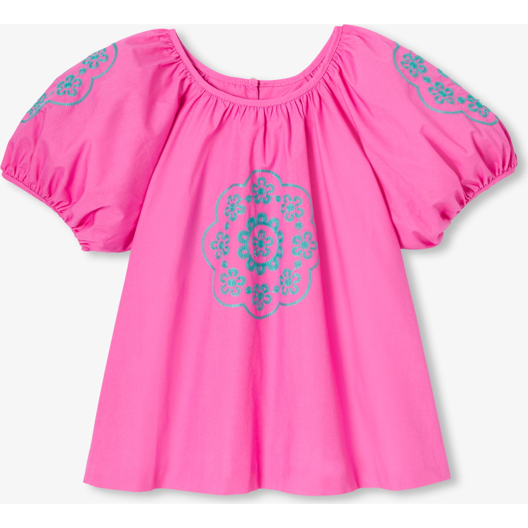 Girl Blouse With Balloon Sleeves Bubble Rose - Blouses - 1
