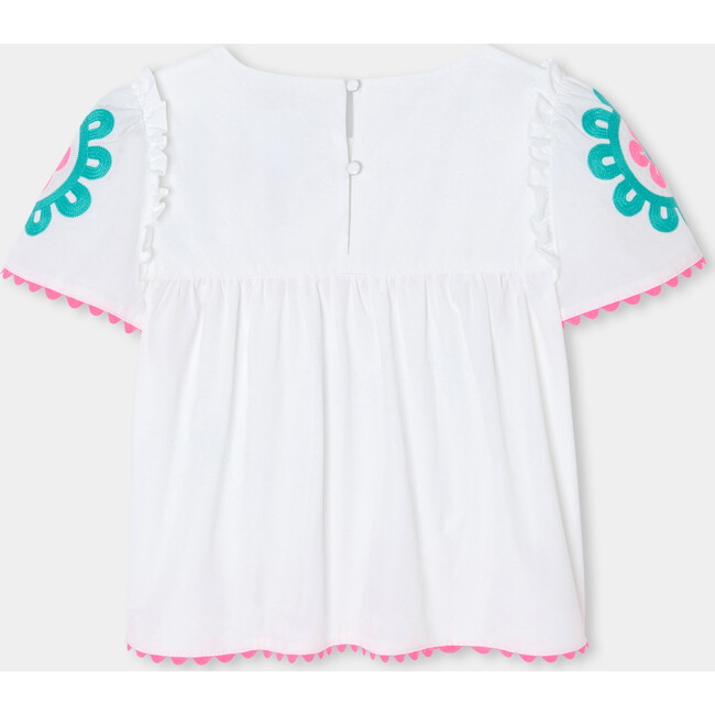Girl Blouse In Poplin White/Multicolour - Blouses - 2