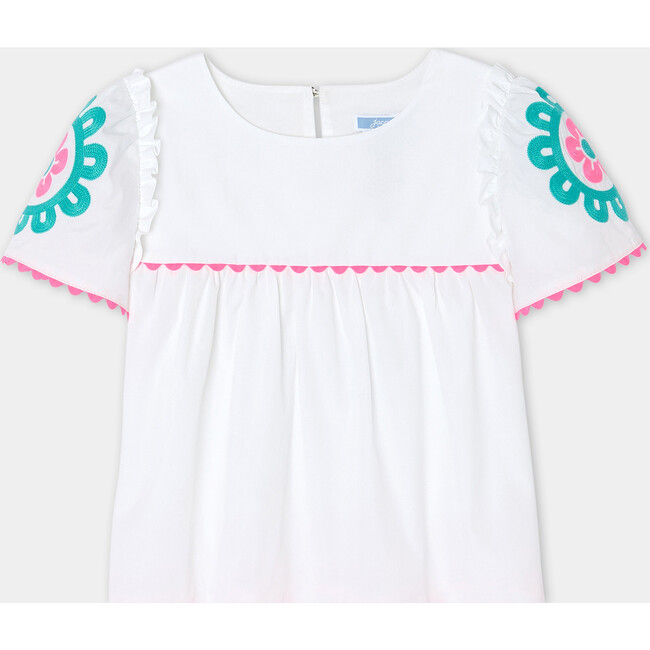 Girl Blouse In Poplin White/Multicolour - Blouses - 3
