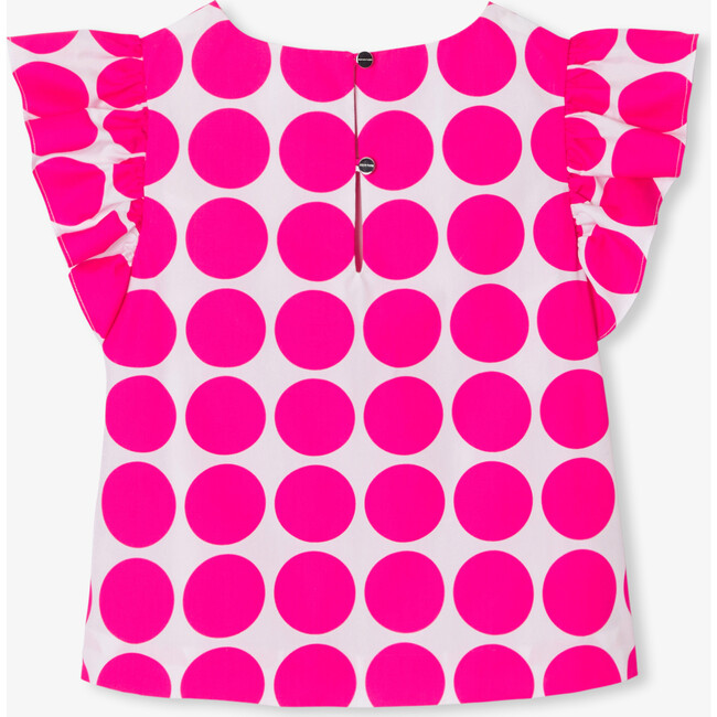 Girl Blouse In Poplin White/Pink - Blouses - 2
