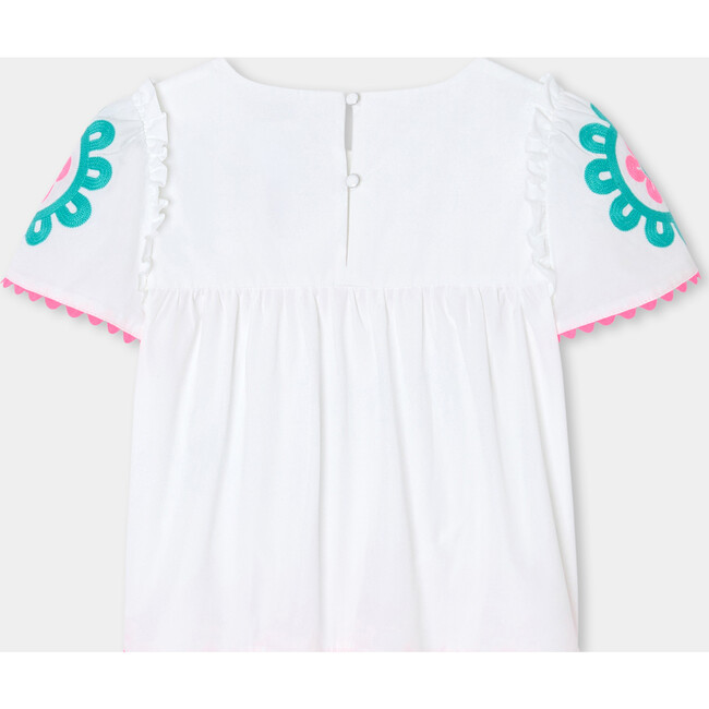 Girl Blouse In Poplin White/Multicolour - Blouses - 4