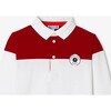 Children's Long/Sleeved Polo Shirt Red/Multicolour - Polo Shirts - 3