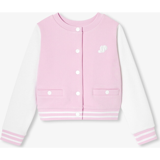 Girl Varsity Cardigan White/Pink