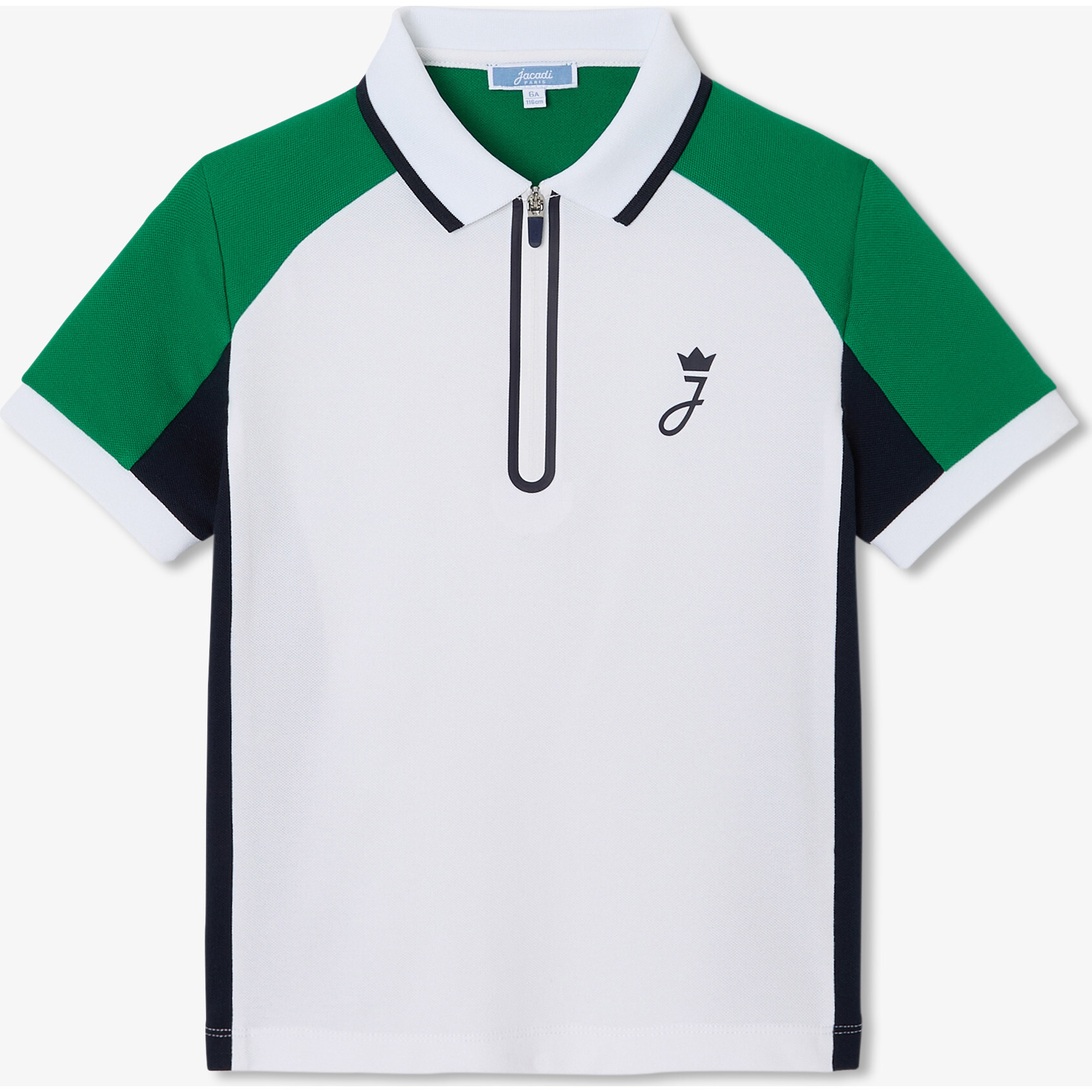Boy's Polo Shirt White/Green - Polo Shirts - 1
