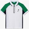 Boy's Polo Shirt White/Green - Polo Shirts - 1 - thumbnail