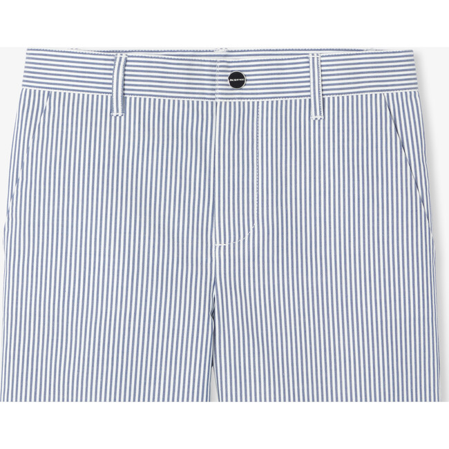 Boy's Striped Bermuda Shorts White/Blue - Shorts - 3