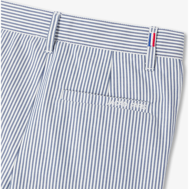 Boy's Striped Bermuda Shorts White/Blue - Shorts - 4