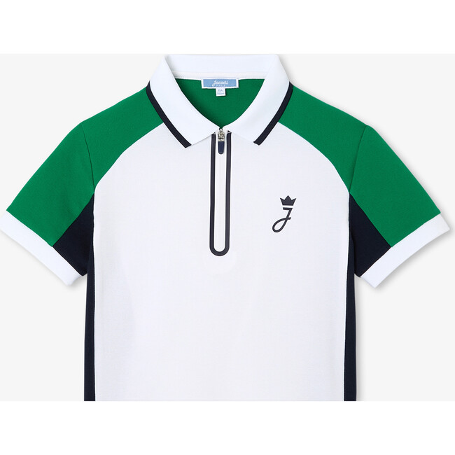 Boy's Polo Shirt White/Green - Polo Shirts - 3