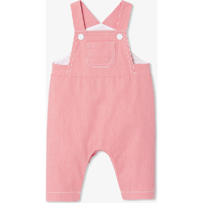 Baby Long Overalls White/Red - Rompers - 1