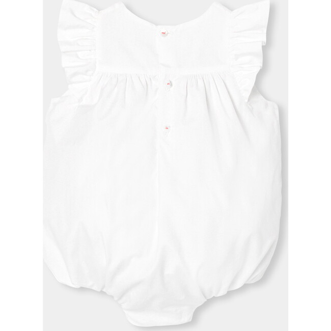 Baby Girl Smocked  Romper White - Rompers - 2