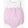 Baby Girl Romper In Striped Poplin White/Pink - Rompers - 1 - thumbnail