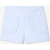 Baby Girl Shorts In Seersucker White/Blue - Shorts - 1 - thumbnail