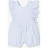 Baby Girl Seersucker Romper White/Blue - Rompers - 1 - thumbnail