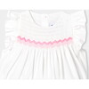 Baby Girl Smocked  Romper White - Rompers - 3