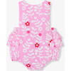 Baby Girl Romper In Poplin Pink/Multicolour - Rompers - 1 - thumbnail