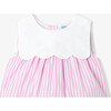 Baby Girl Romper In Striped Poplin White/Pink - Rompers - 3