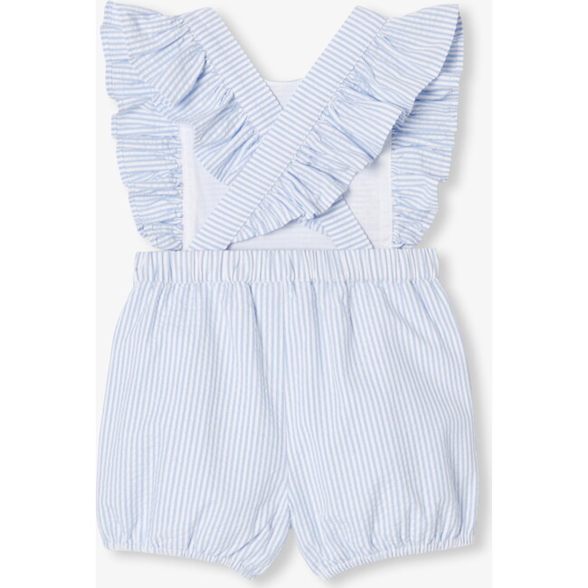 Baby Girl Seersucker Romper White/Blue - Rompers - 2
