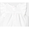 Baby Girl Smocked  Romper White - Rompers - 4